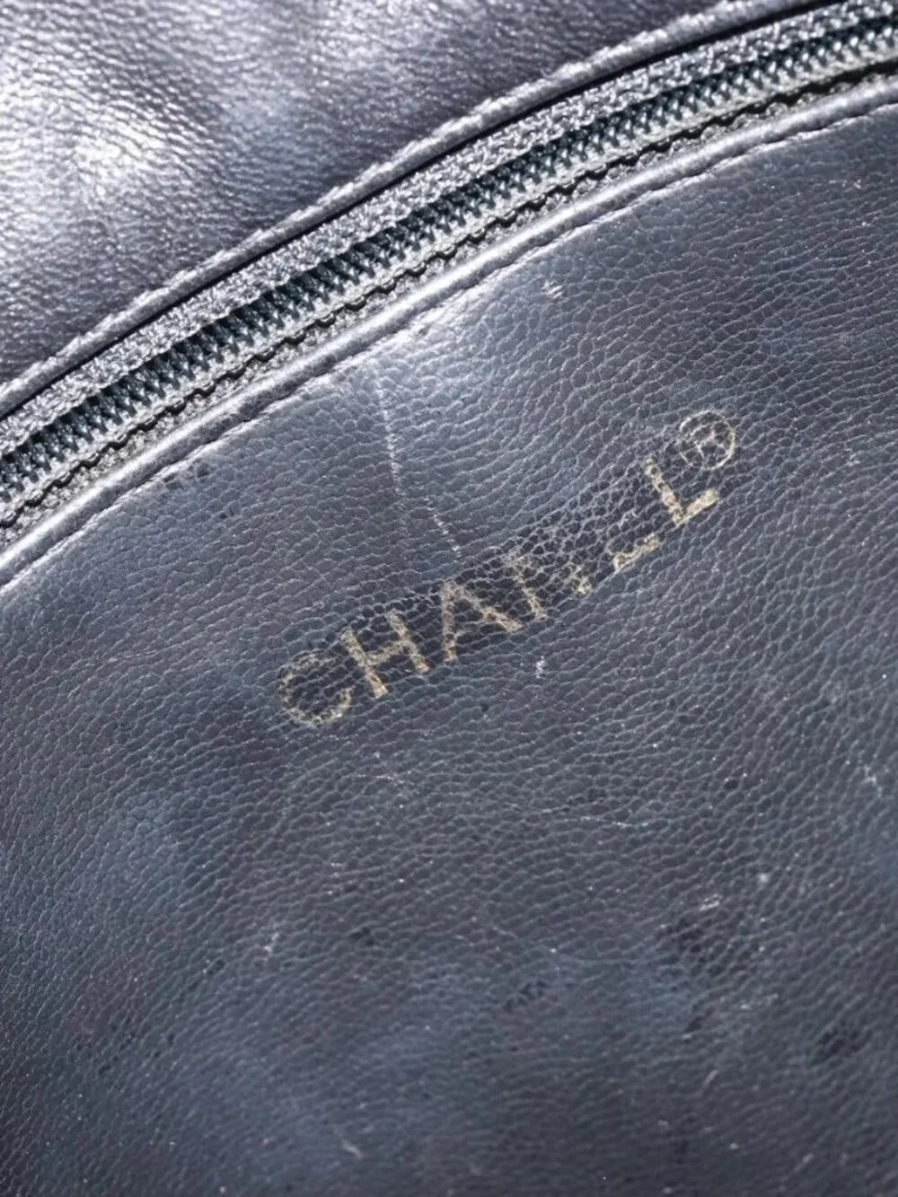 CHANEL COCO Mark Chain Tote Bag Leather Black Gold CC Auth yk20595